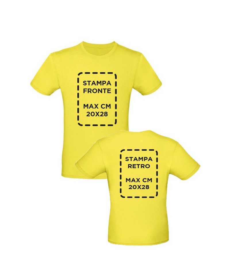 Maglietta Unisex Fronte-Retro Giallo - Graficamente